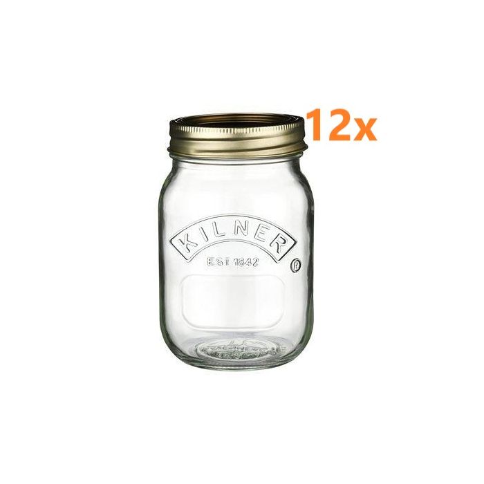 Kilner weckpot met schroefdeksel - 500 ml (12 Stuks) 