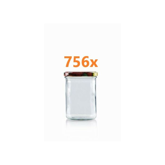 Jampot rond 440 ml - deksel fruitmotief Ø82 mm (6 stuks x 126 sets) 