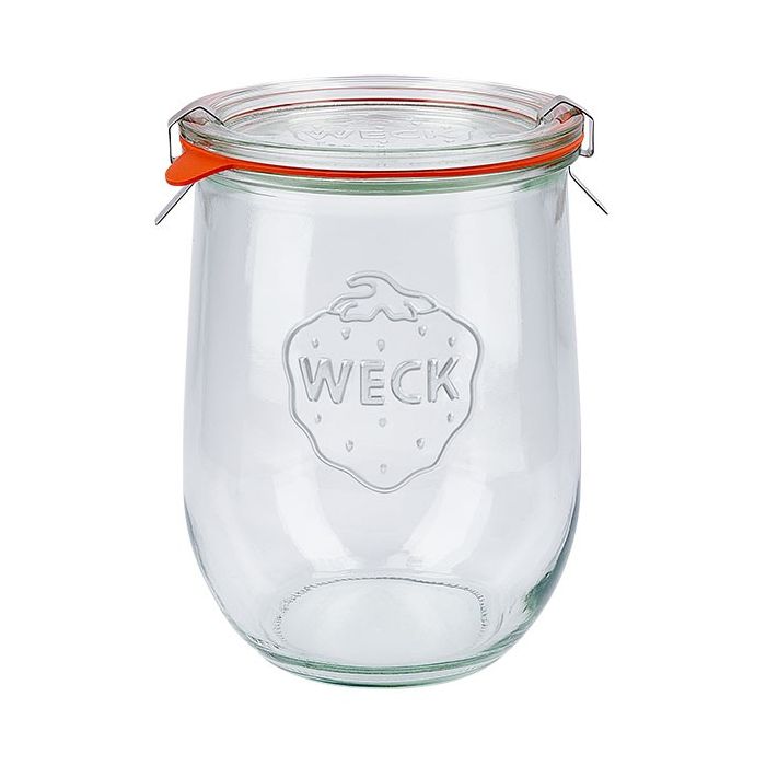 WECK Tulpglas 1062 ml - Ø 100 mm - met glasdeksel inmaakringen weckklemmen (4 stuks) 