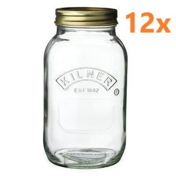 Kilner weckpot met schroefdeksel - 1 liter (12 stuks) 