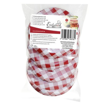 Einkochwelt jampotdeksels rood/wit Ø 48 mm (5 stuks) 