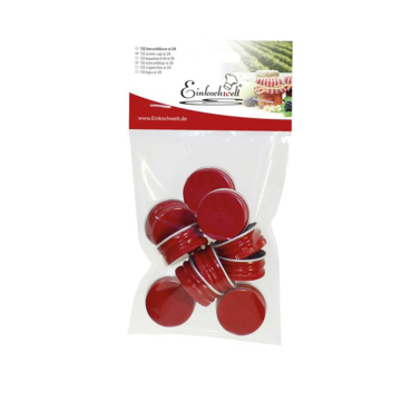 Einkochwelt schroefdoppen rood Ø 28 mm (10 stuks) 