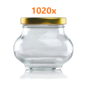 Jampot tulp 235 ml - deksel goud Ø63 (12 stuks x 85 sets) 