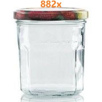 Jampot 324 ml - deksel fruitmotief Ø82 mm (6 stuks x 147 sets) 