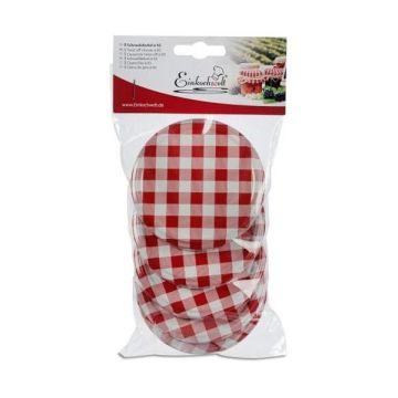 Einkochwelt jampotdeksels rood/wit Ø 82 mm (5 stuks) 
