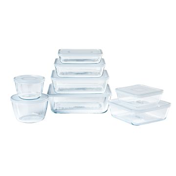 Pyrex cook & Freez set van 8 bewaarschalen 