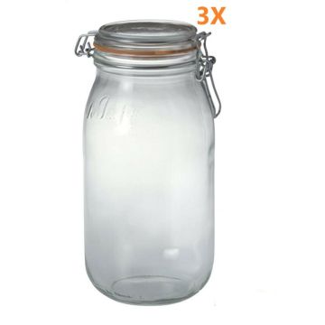 Le Parfait weckpot 3 liter Ø 100 mm (rond model - 3 stuks) 