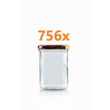 Jampot rond 440 ml - deksel fruitmotief Ø82 mm (6 stuks x 126 sets) 