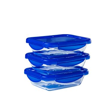 Pyrex Cook & Go - set 3 bewaarschalen 