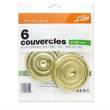 Le Parfait deksels - Familia Wiss Ø 100 mm (6 stuks) 