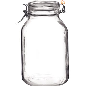 Fido beugelbokaal vierkant 1,5 liter - Ø 90 mm (6 stuks) 