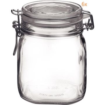 Fido vierkanten beugelbokaal 750 ml - Ø 90 mm (6 stuks) 