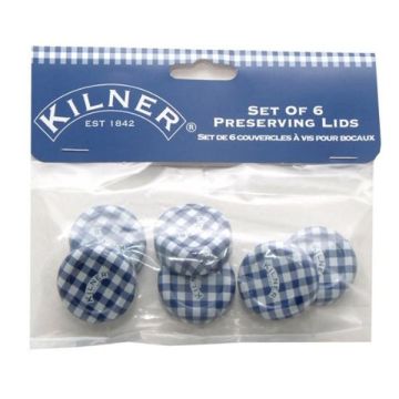 Kilner schroefdoppen blauw/wit Ø 30 mm (6 stuks) 