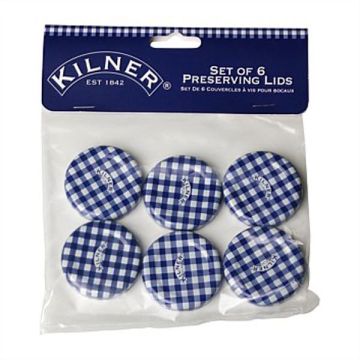 Kilner jampotdeksels blauw/wit Ø 43 mm (6 stuks) 