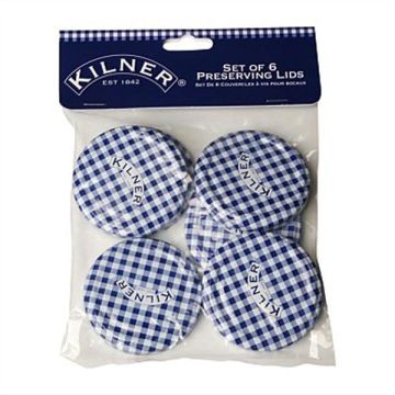 Kilner jampotdeksels blauw/wit Ø 63 mm (6 stuks) 