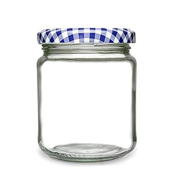 Kilner Jampot rond 228 ml - deksel blauw/wit 