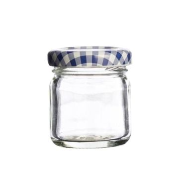 Kilner Jampot rond 43 ml - deksel blauw/wit 