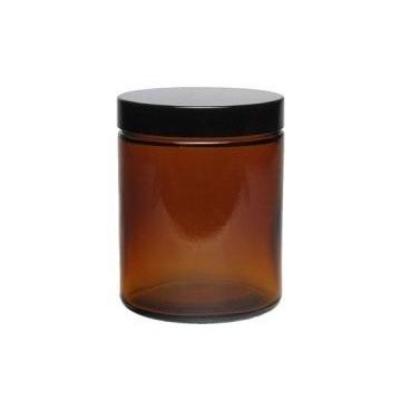 Kruidenpotje/zalfpotje 180 ml (bruin glas) 