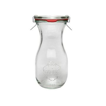WECK Sapfles 290 ml - Ø 60 mm - met glasdeksel inmaakringen weckklemmen (4 stuks) 