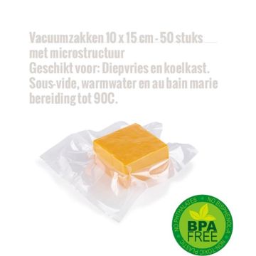Vacuumzakken 10 x 15 cm - 50 stuks met microstructuur 