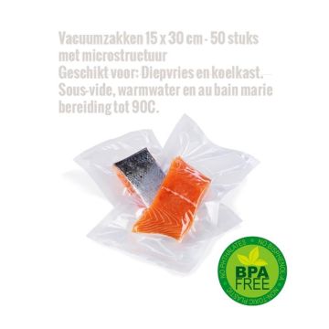Vacuumzakken 15 x 30 cm - 50 stuks met microstructuur 