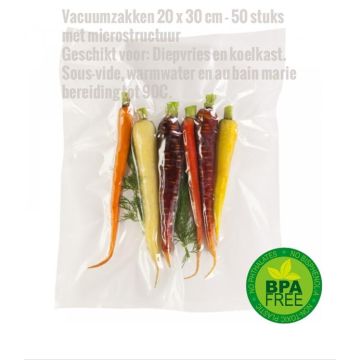 Vacuumzakken 20 x 30 cm - 50 stuks met microstructuur 