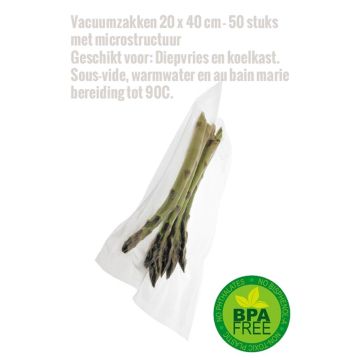 Vacuumzakken 20 x 40 cm - 50 stuks met microstructuur 