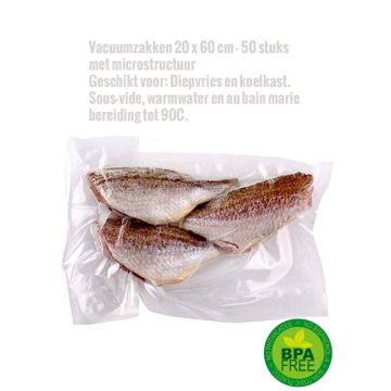 Vacuumzakken 20 x 60 cm - 50 stuks met microstructuur 