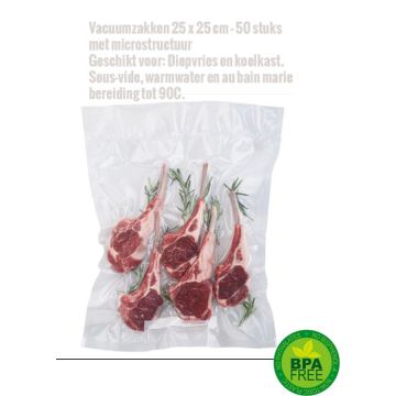Vacuumzakken 25 x 25 cm - 50 stuks met microstructuur 