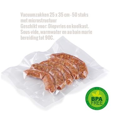 Vacuumzakken 25 x 35 cm - 50 stuks met microstructuur 