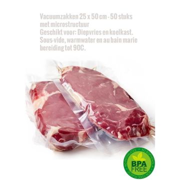 Vacuumzakken 25 x 50 cm - 50 stuks met microstructuur 
