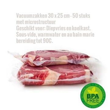 Vacuumzakken 30 x 25 cm - 50 stuks met microstructuur 