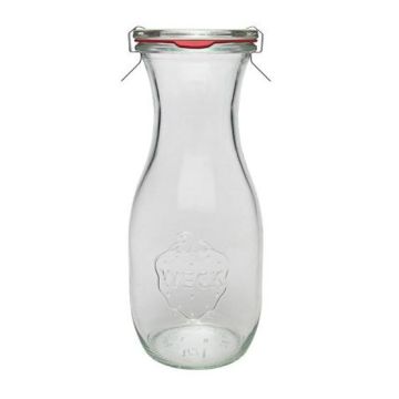 WECK Sapfles 530 ml - Ø 60 mm - met glasdeksel inmaakringen weckklemmen (4 stuks) 