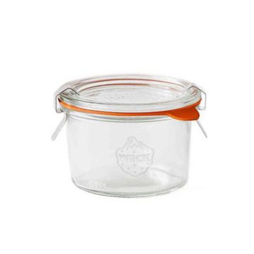WECK Stortglas 200 ml - Ø 80 mm - met glasdeksel inmaakringen weckklemmen (4 stuks) 
