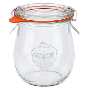 WECK Tulpglas 220 ml - Ø 60 mm - met glasdeksel inmaakringen weckklemmen (8 stuks) 